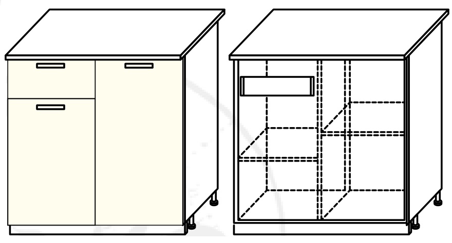 Фото Кухня Диана-4 (ЛДСП) шкаф-стол 800 (ШН-815L) от производителя Фант-мебель в Джанкое по цене 4 690 ₽