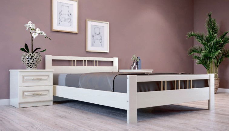 Фото Кровать двуспальная Вероника-3 (СМ 140х200) без основания с универсальными царгами от производителя Браво-мебель в Джанкое по цене 13 070 ₽