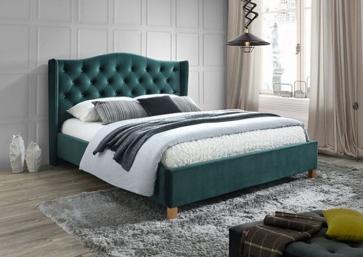 Фото Кровать двуспальная Signal Aspen velvet (СМ 160х200) c ортопедическим основанием от производителя Signal в Джанкое по цене 71&nbsp;600 ₽