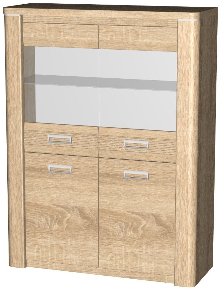 Фото Пенал со стеклом низкий Магнолия ГМ-05 от производителя СБК в Джанкое по цене 25&nbsp;330 ₽