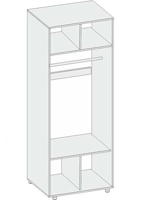 Фото Шкаф Аллегро вар.№4 (90) экокожа двухдверный от производителя Диал в Джанкое по цене 11&nbsp;560 ₽