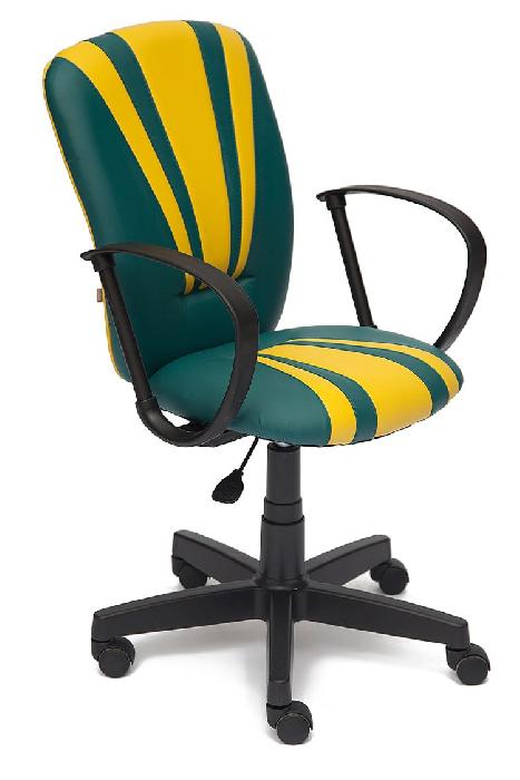 Кресло для персонала Спектрум (Spectrum) (Материал обивки: кожзам, цвет обивки: темно бирюзовый-желтый (Tetchair) )