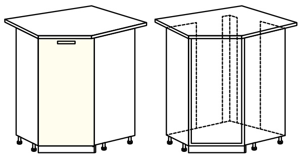 Фото Кухня Диана-4 (ЛДСП) шкаф-стол 860 (ШНУ-1) от производителя Фант-мебель в Джанкое по цене 2 960 ₽