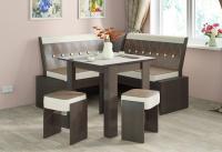 Кухонная лавка Кантри мини (венге, кожзам темно-коричневый №725 (ТриЯ) ) в Джанкое от производителя 