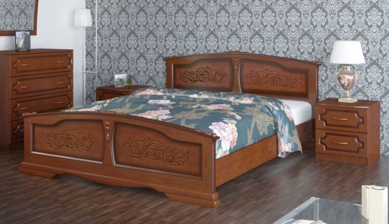 Фото Кровать двуспальная Елена (СМ 180х200) без основания с универсальными царгами от производителя Браво-мебель в Джанкое по цене 28 660 ₽