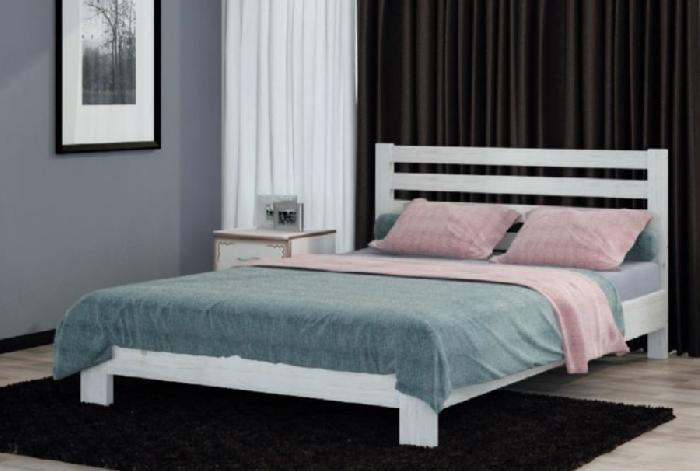 Кровать односпальная Вероника (СМ 120х200) без основания с универсальными царгами ( 120х200 , дерево , белый античный , без подъемного мех. , без ящиков , без матраса (Браво-мебель) )