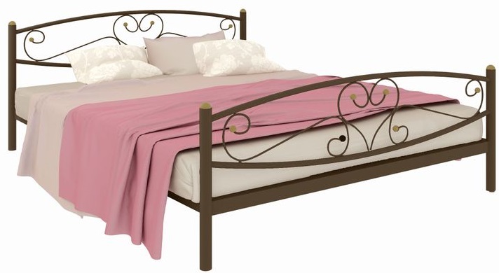 Фото Кровать двуспальная Каролина Plus (СМ 140х200) трубка металл от производителя Милсон в Джанкое по цене 13 780 ₽