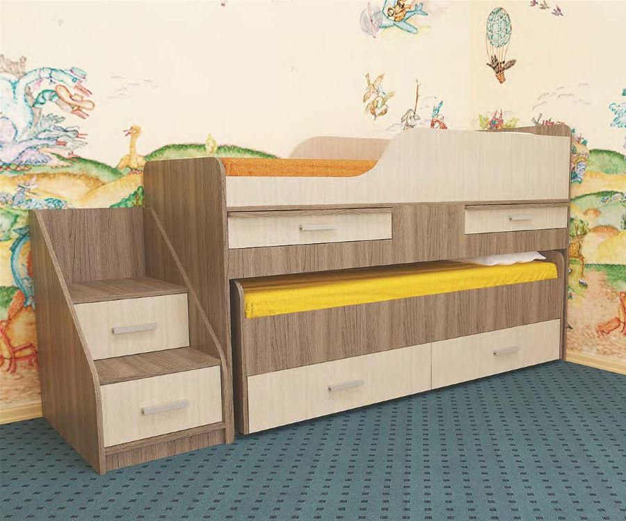 Фото Кровать 2-х ярусная Лесики (СМ 70х180/70х170) от производителя Пирамида в Джанкое по цене 24&nbsp;220 ₽