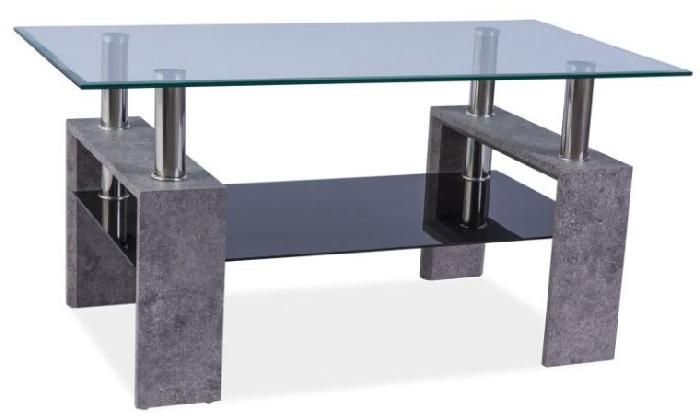 Стол журнальный Signal Lisa II (мдф, стекло-прозрачное,  серый (Signal) )