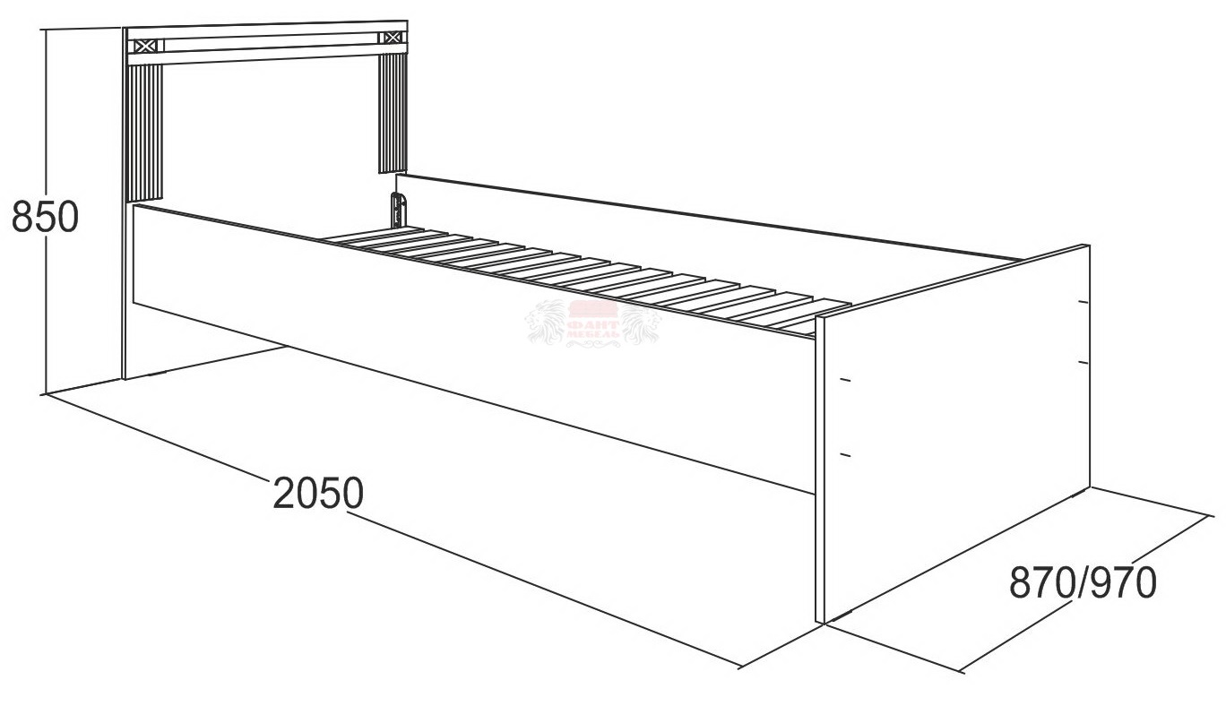 Фото Кровать односпальная Ольга-18 (СМ 90х200) с основанием от производителя Фант-мебель в Джанкое по цене 6 080 ₽