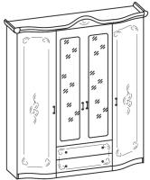 Фото  шкаф сильвия (190) четырехдверный производитель Ставрополь Мебель