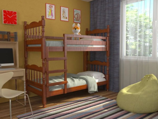 Фото Кровать 2-х ярусная Соня (СМ 80х189) с односторонними матрасами и выдвижными ящиками от производителя Браво-мебель в Джанкое по цене 46 380 ₽