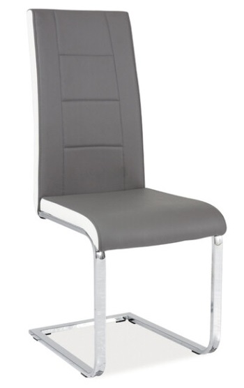 Стул Signal H629 ( Обивка стула:экокожа , хром, серый-белый (Signal) ) Стул Signal H629 ( Обивка стула:экокожа , хром, серый-белый (Signal) )