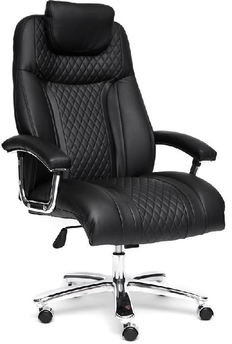 Кресло для руководителя Траст (Trust) (Материал обивки: кожзам, цвет обивки: черный-черный стеганный-черный (Tetchair) )