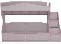Фото  кровать детская двухъярусная ева-1 секции-2 и 3 (см 80х200) с основанием и лестницей производитель Росток
