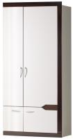 Шкаф Ронда 318 (100) двухдверный (белый, белый глянец-венге,(Яна)) в Джанкое от производителя 