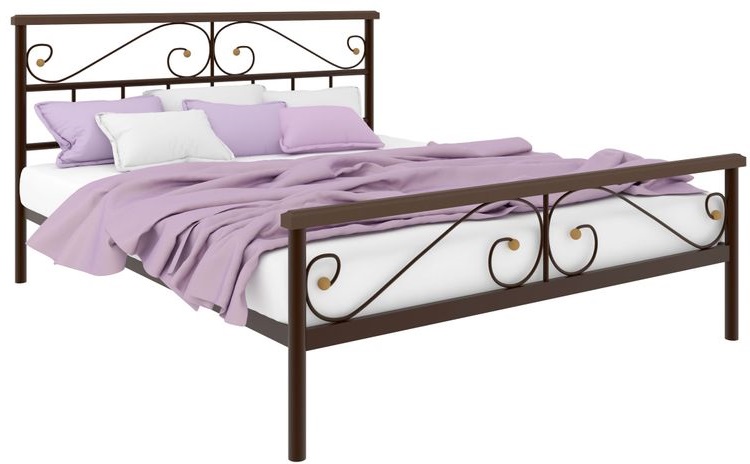 Фото Кровать двуспальная Эсмеральда Plus (СМ 140х200) трубка металл от производителя Милсон в Джанкое по цене 15 300 ₽