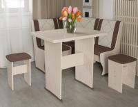 Кухонный уголок-комплект Челси мини (дуб белфорт, кожзам лен коричневый-лен бежевый (ТриЯ) ) в Джанкое от производителя в интернет магазине Планета Комфорта Кухонный уголок-комплект Челси мини (дуб белфорт, кожзам лен коричневый-лен бежевый (ТриЯ) ) в Джанкое от производителя