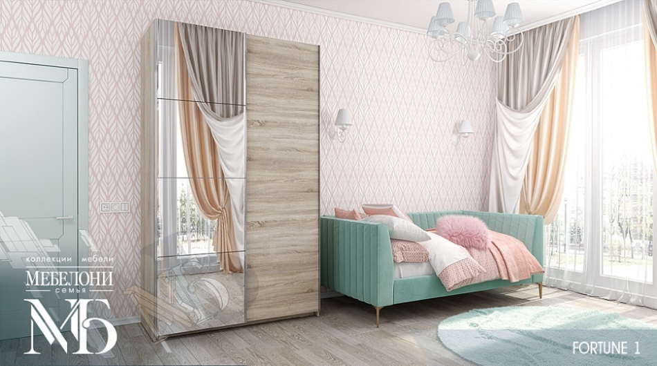Фото Шкаф-купе Fortune-1 (1,8 - 2 двери) (400/600/800) от производителя Мебелони в Джанкое по цене 59 490 ₽