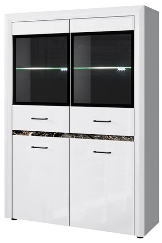 Фото Шкаф с витриной 2V2D ВайтБлек (WhitBlack) от производителя Анрэкс в Джанкое по цене 33 870 ₽