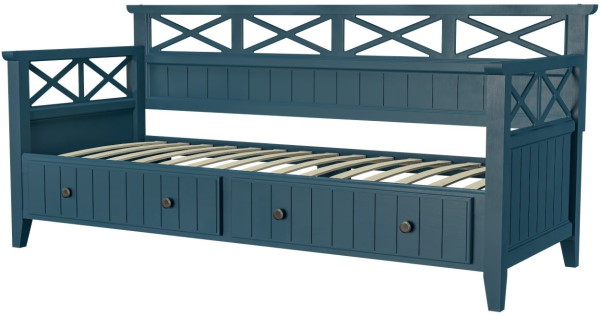 Фото Кровать односпальная Амелия (СМ 80х200) с выдвижными ящиками, без основания с универсальными царгами от производителя Браво-мебель в Джанкое по цене 29&nbsp;730 ₽