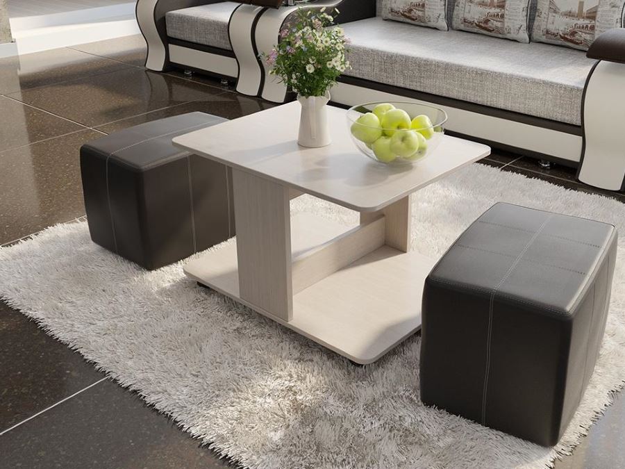 Фото Стол журнальный Капри с пуфиками от производителя ТриЯ в Джанкое по цене 9&nbsp;160 ₽