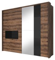 Шкаф-купе-2D typ 19 Indira (2 двери) (Материал дверей:МДФ-стекло-зеркало, цвет дверей:дуб монастери-черное, цвет каркаса:дуб монастери (Helvetia) ) в Джанкое от производителя 