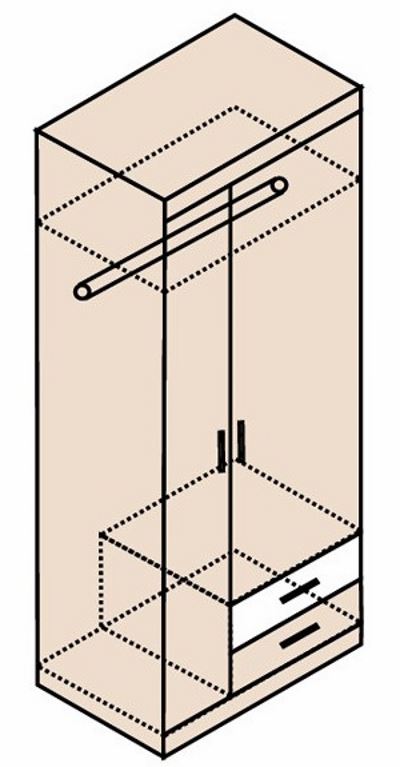 Фото Шкаф Ника Н10 (90) двухдверный от производителя Заречье в Джанкое по цене 19 940 ₽